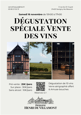 Dégustation Spéciale Vente des Vins des Hospices de Beaune au Domaine Henri de Villamont