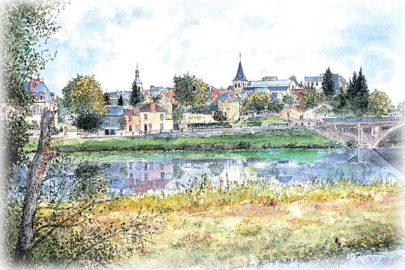 Tableau vue sur Decize de JW Hanoteau