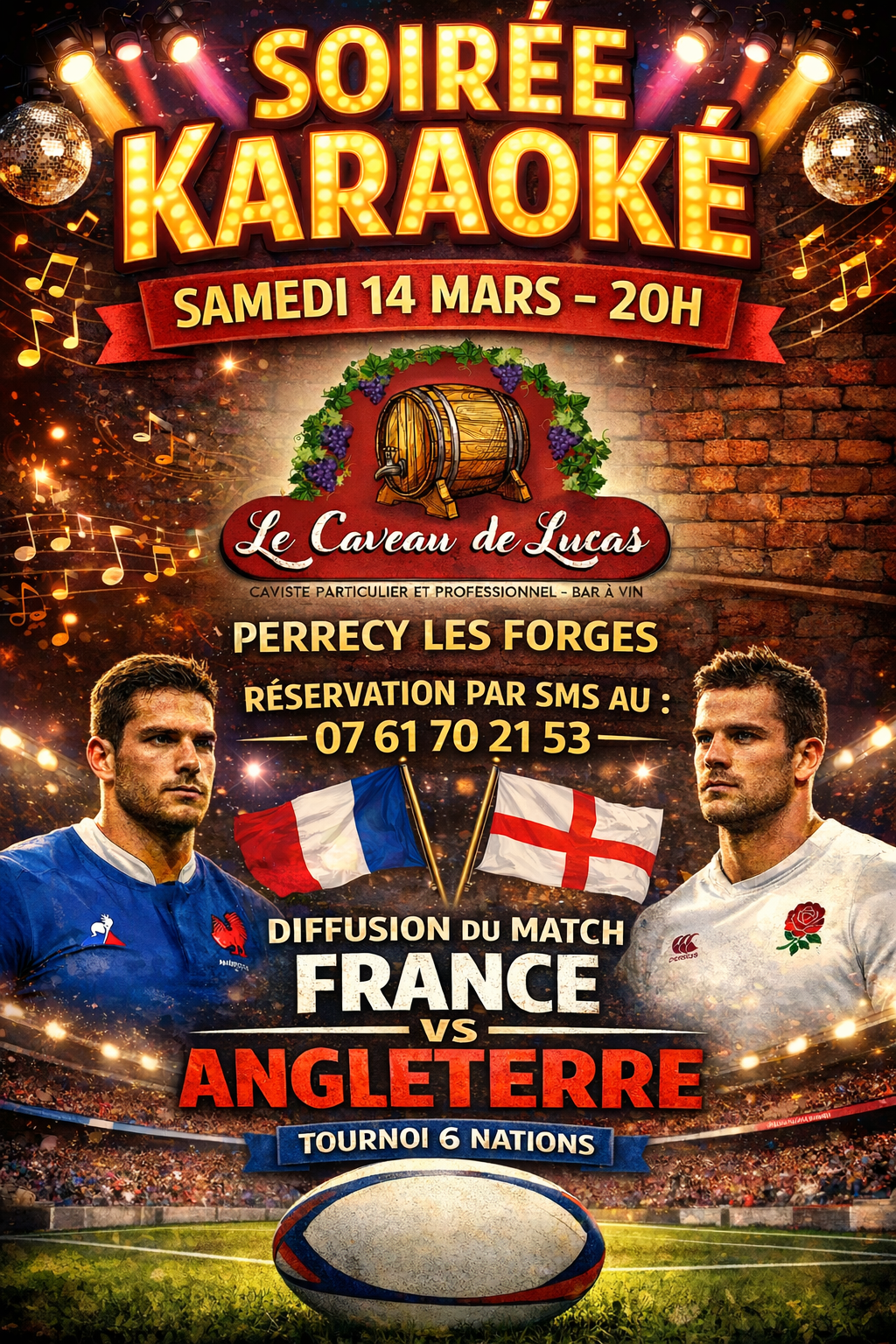 Soirée karaoké et diffusion du match France-Angleterre