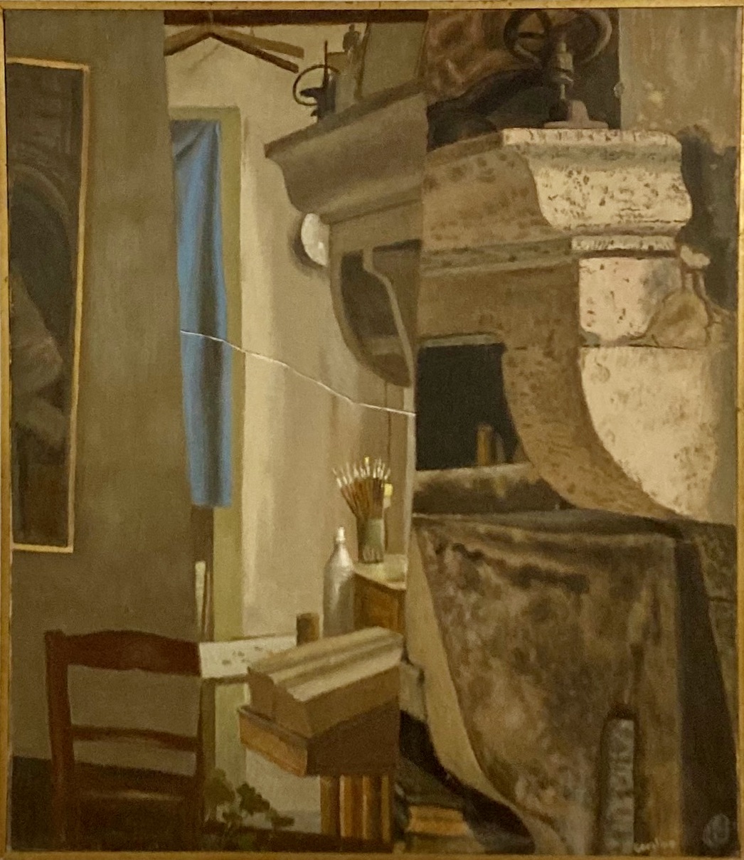 près de la cheminée