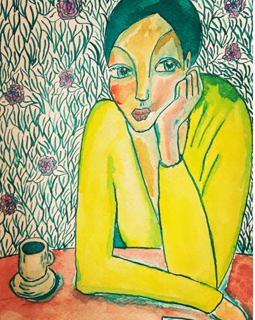 Femme au café 