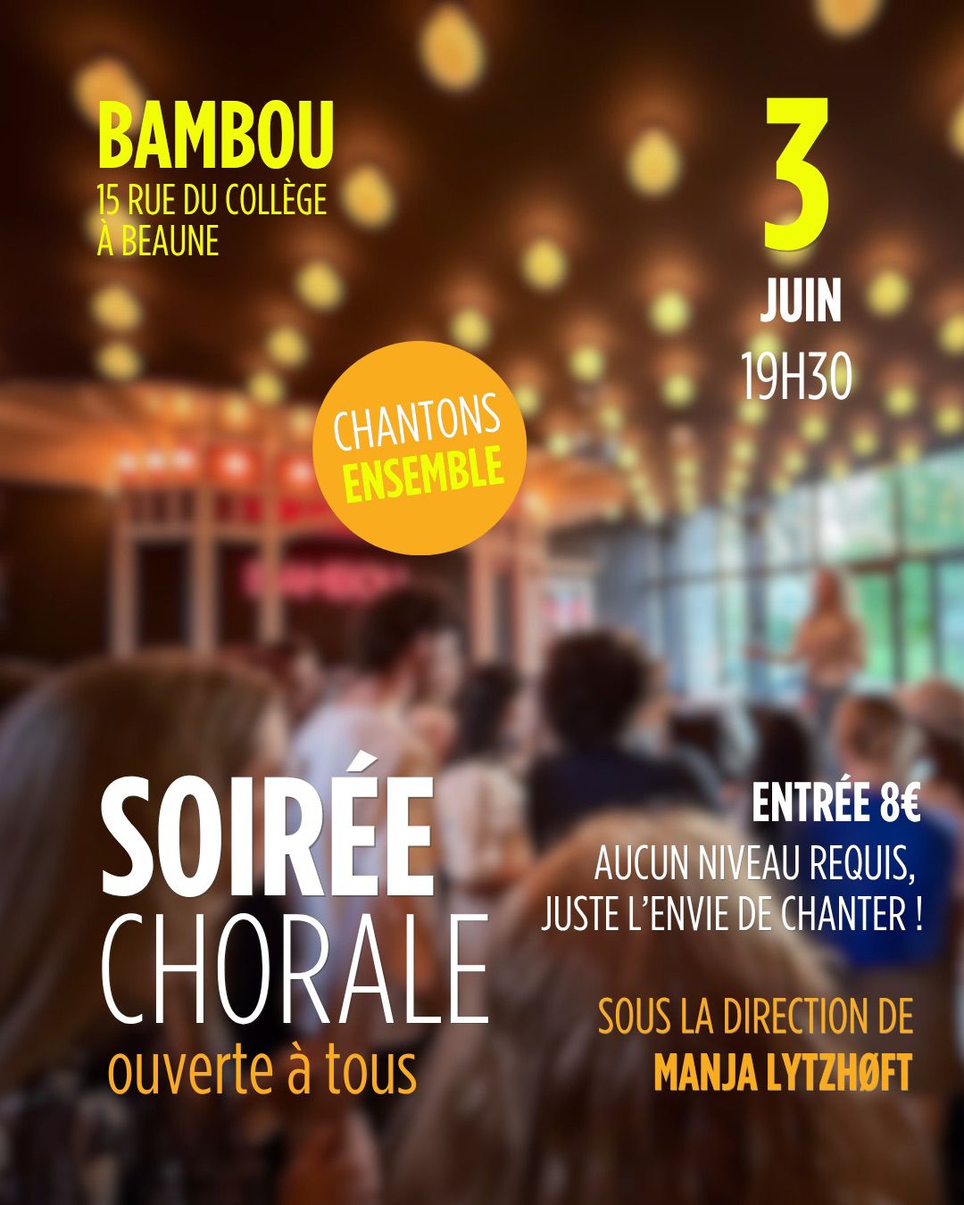 Soirée chorale participative au Bambou à Beaune