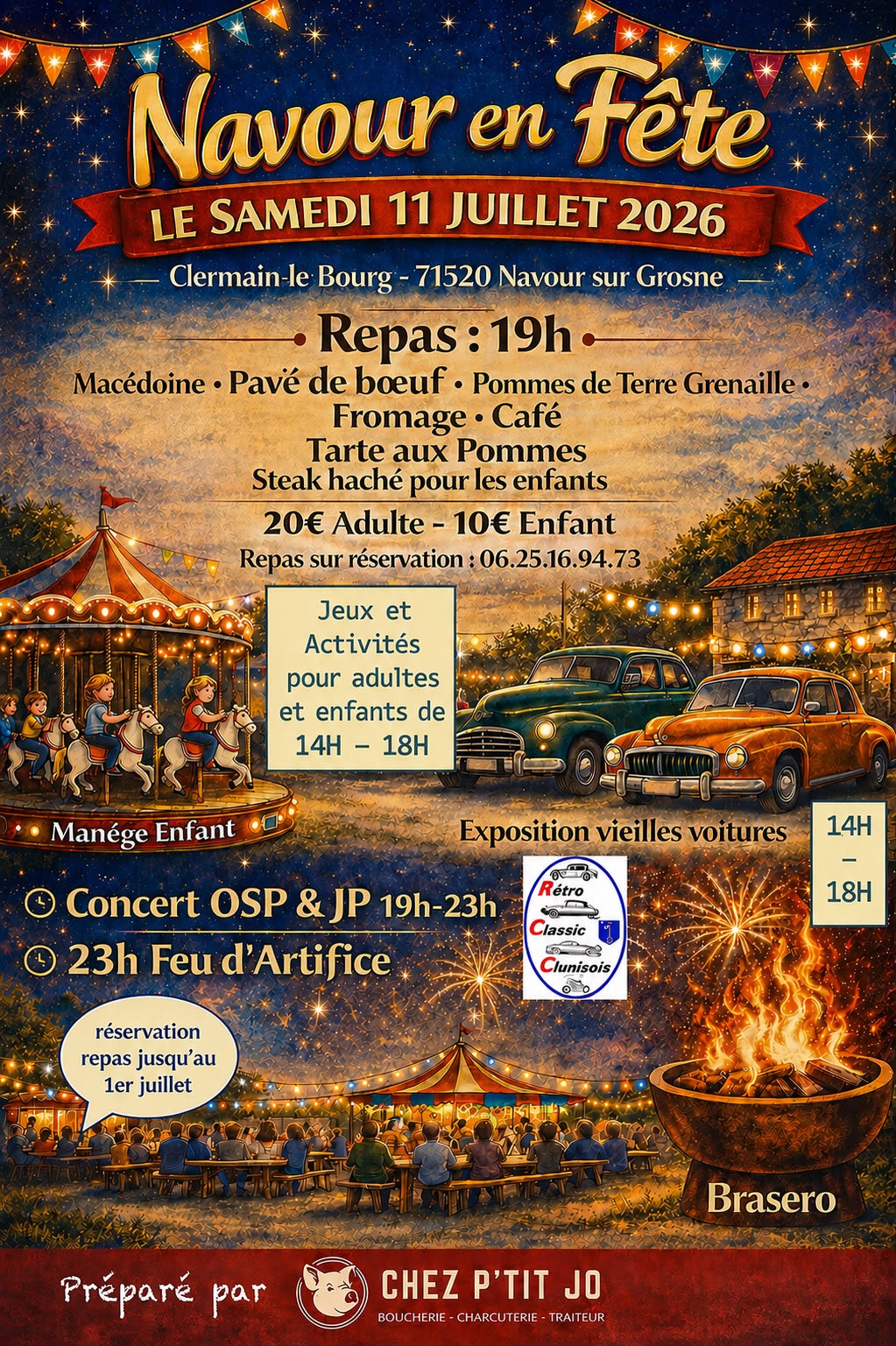 Concert repas feu d'artifice