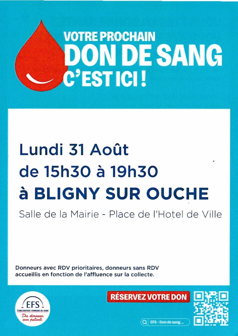 Don de sang- Bligny sur Ouche