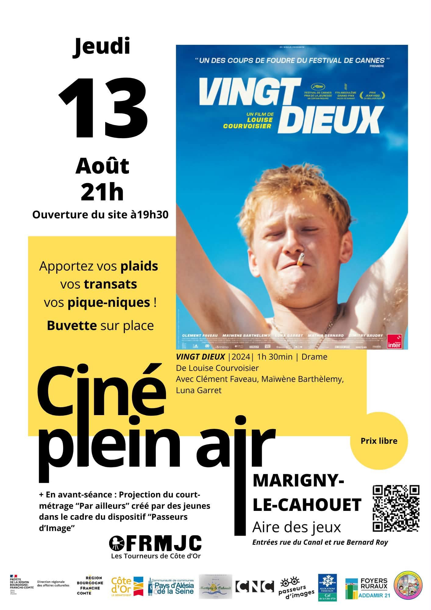 Ciné plein air "Vingt Dieux"