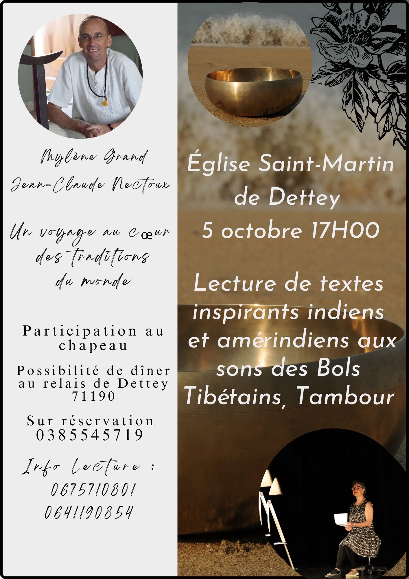 Lecteur de textes inspirants aux sons des Bols Tibétains 