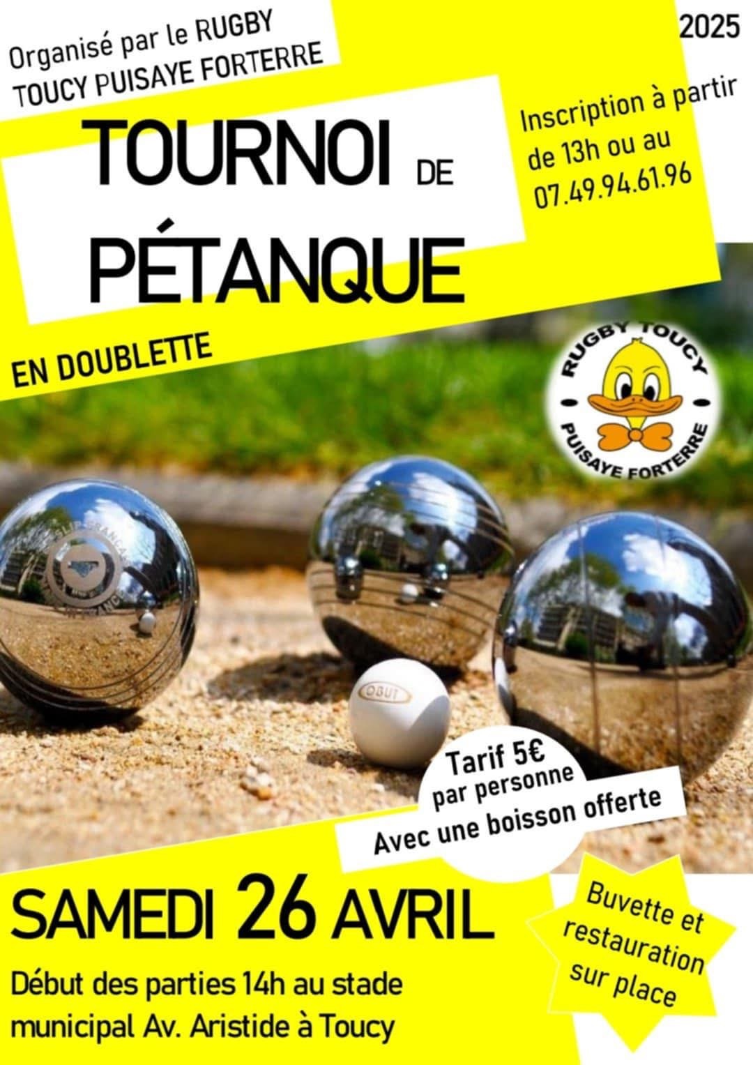Tournoi de pétanque en doublette