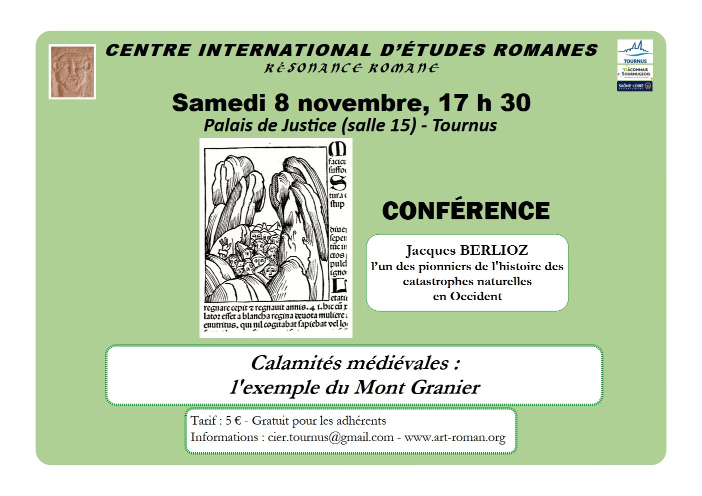 Affiche conférence du 8/11/25, La catastrophe du Mont Granier