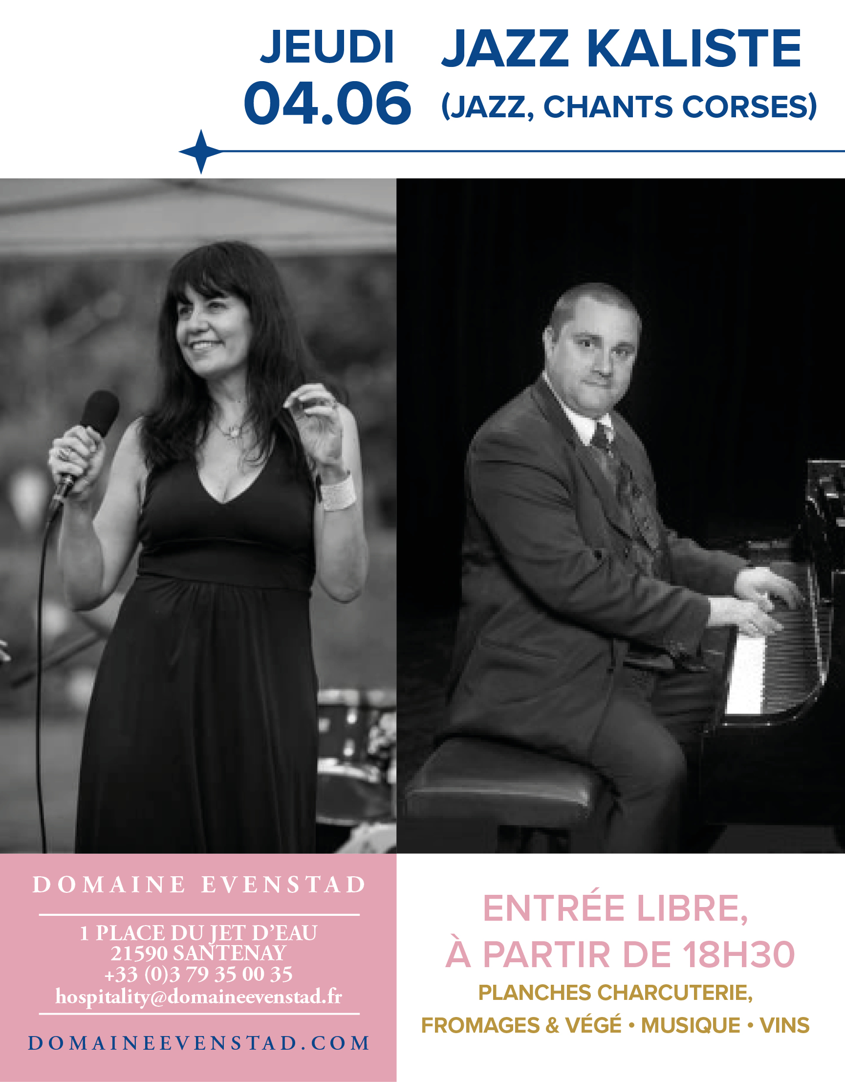 Concert JAZZ KALISTÉ, Les Afterworks musicaux du Domaine Evenstad