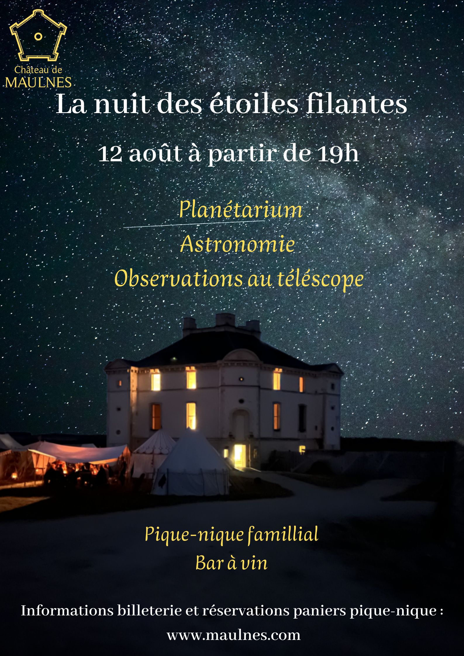 LA NUIT DES ÉTOILES FILANTES AU CHÂTEAU DE MAULNES