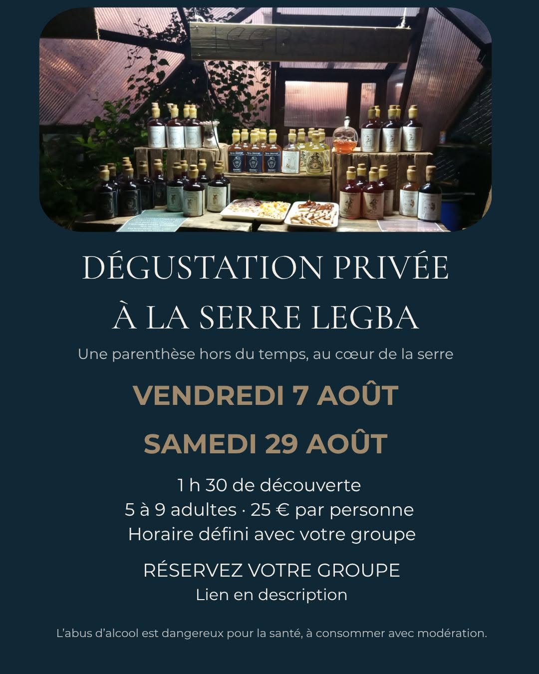 Dégustation privée à la serre LEGBA