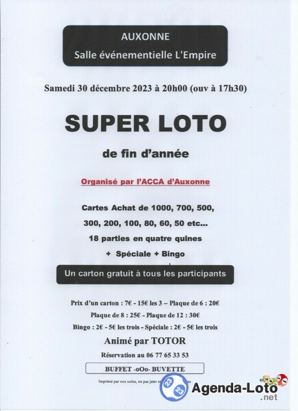 Loto de fin d'année Auxonne