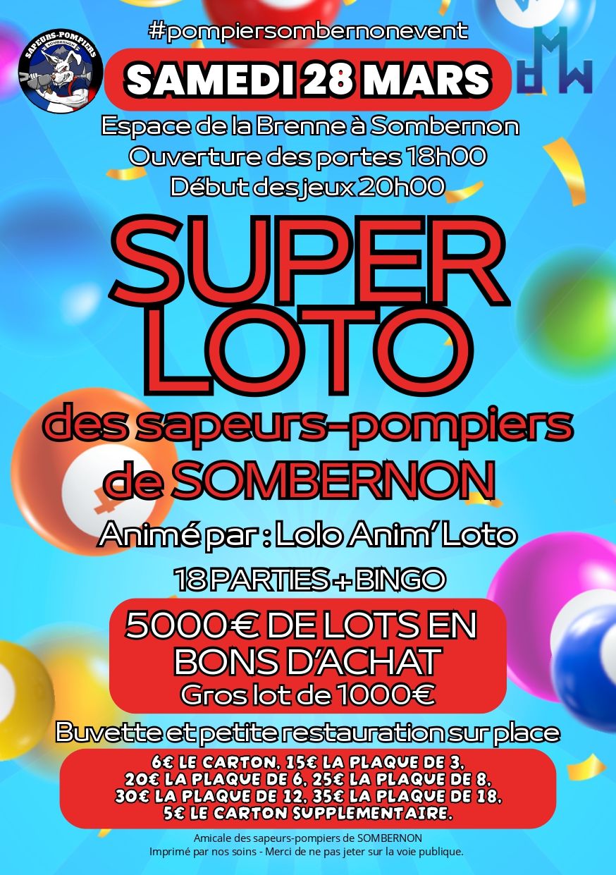 Super loto des sapeurs-pompiers de Sombernon