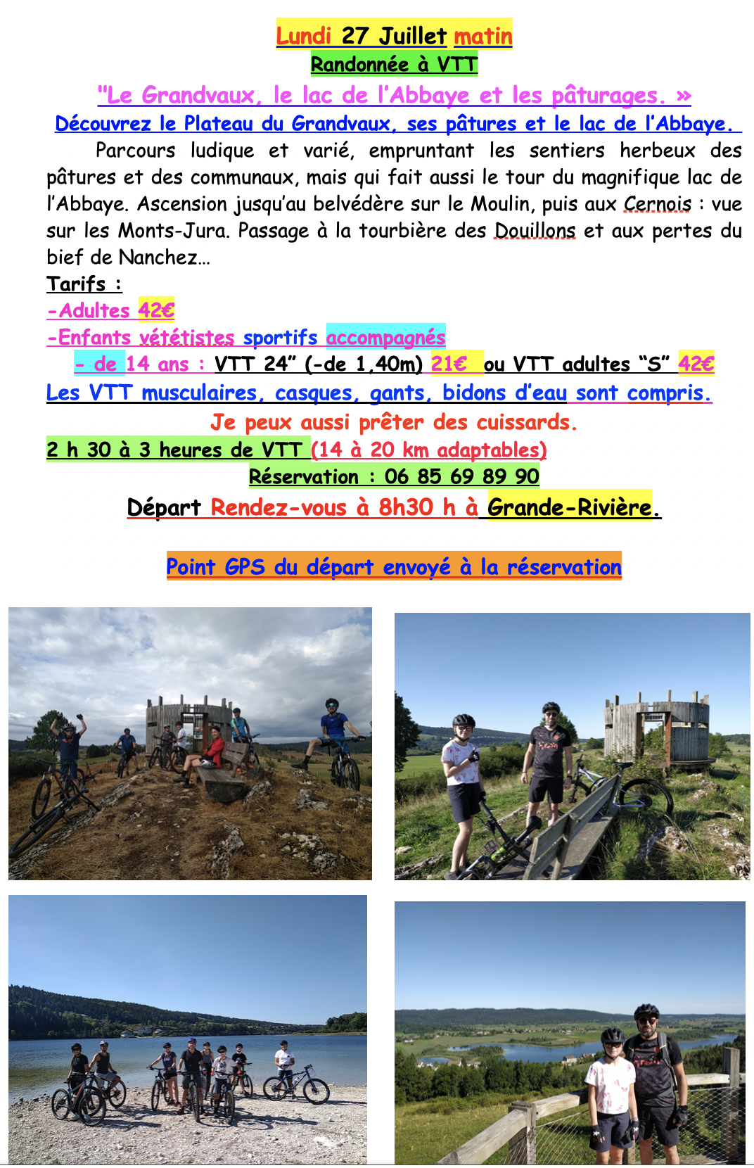 Rando VTT : le Grandvaux, lac de l'Abbaye et pâturages