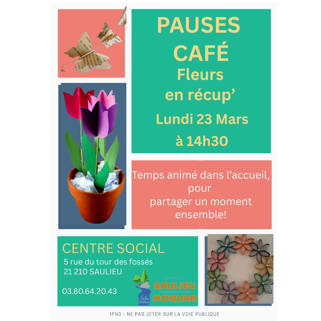 Pause café - Fleurs en récup'