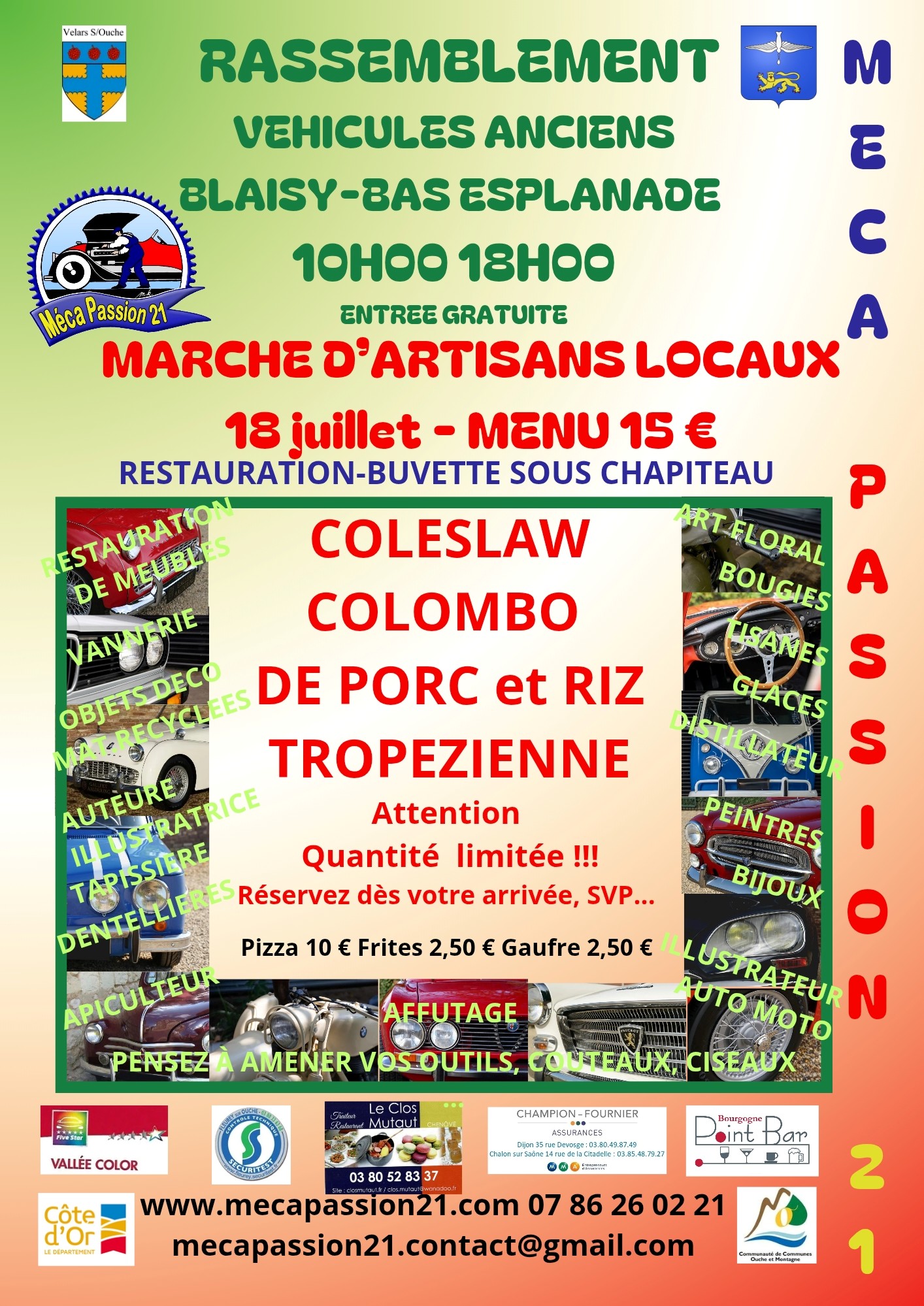 Marché artisans locaux et exposition véhicules anciens