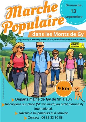 Marche populaire au profit d'Amnesty International à Gy