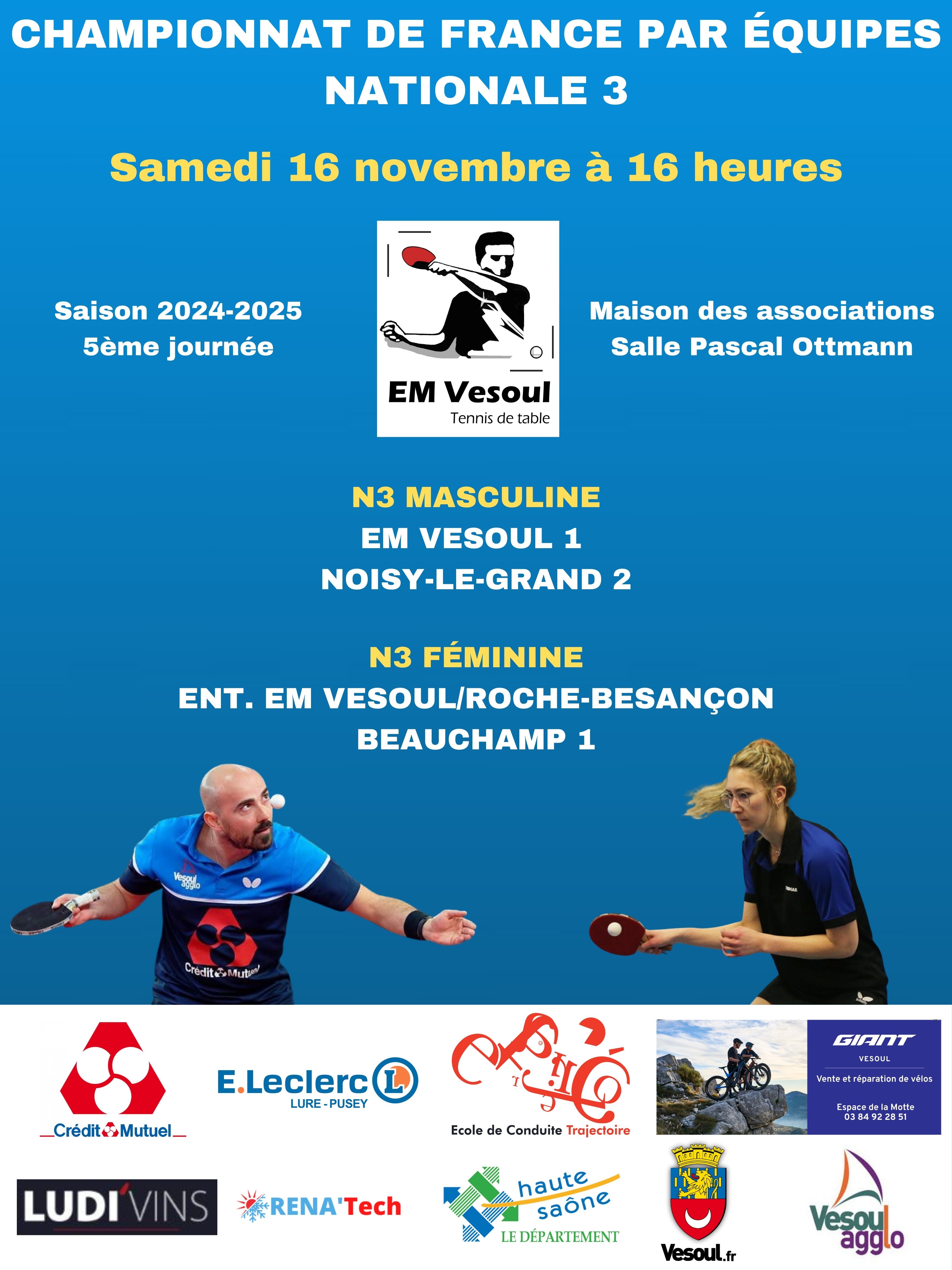 Match em vesoul 16/11/24