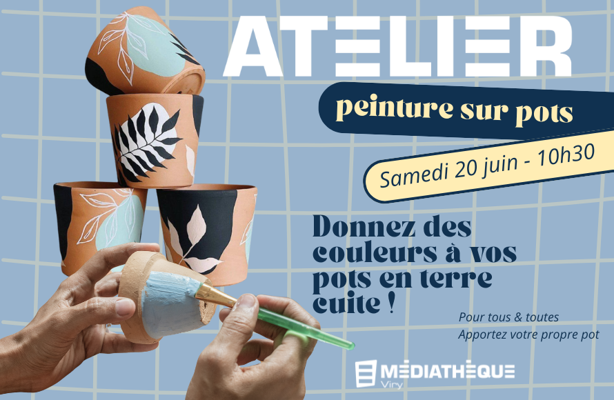 Médiathèque de Viry : Atelier peinture sur pot