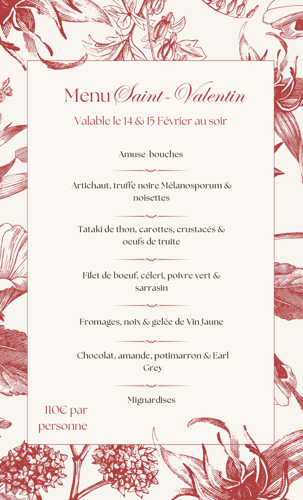 Menu- Maison Zugno