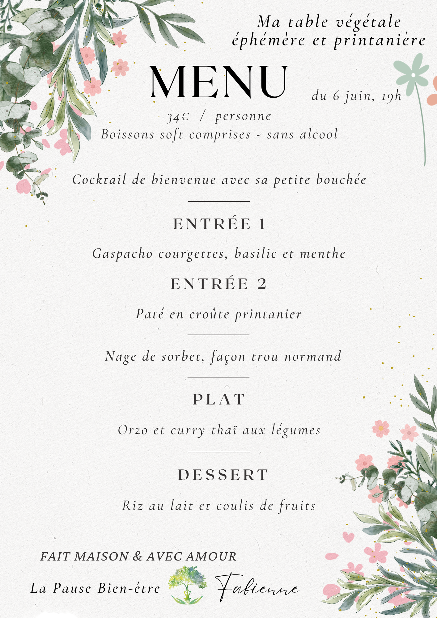 Table végétale & éphémère