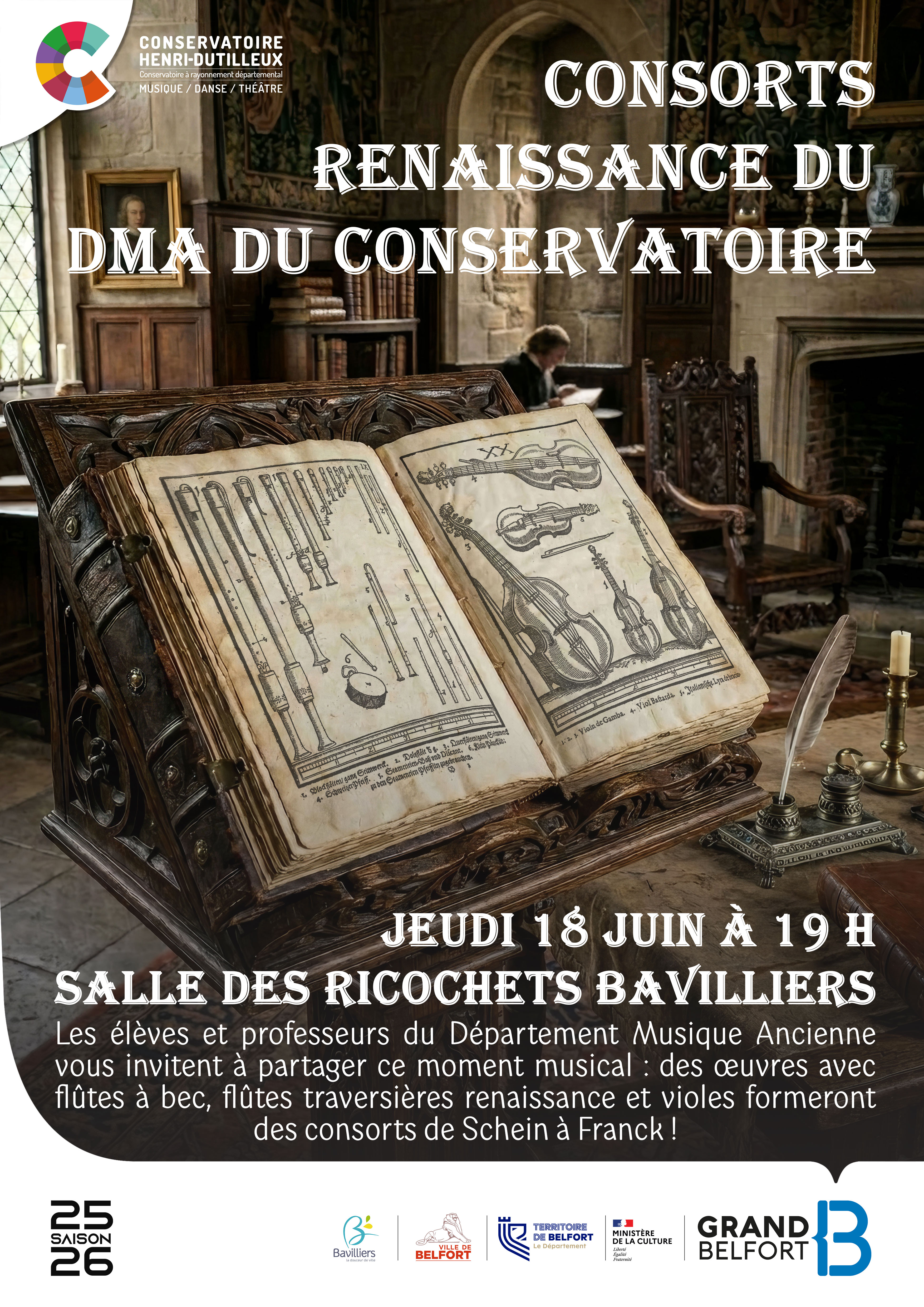 Consorts Renaissance du Conservatoire Henri-Dutilleux à Bavilliers