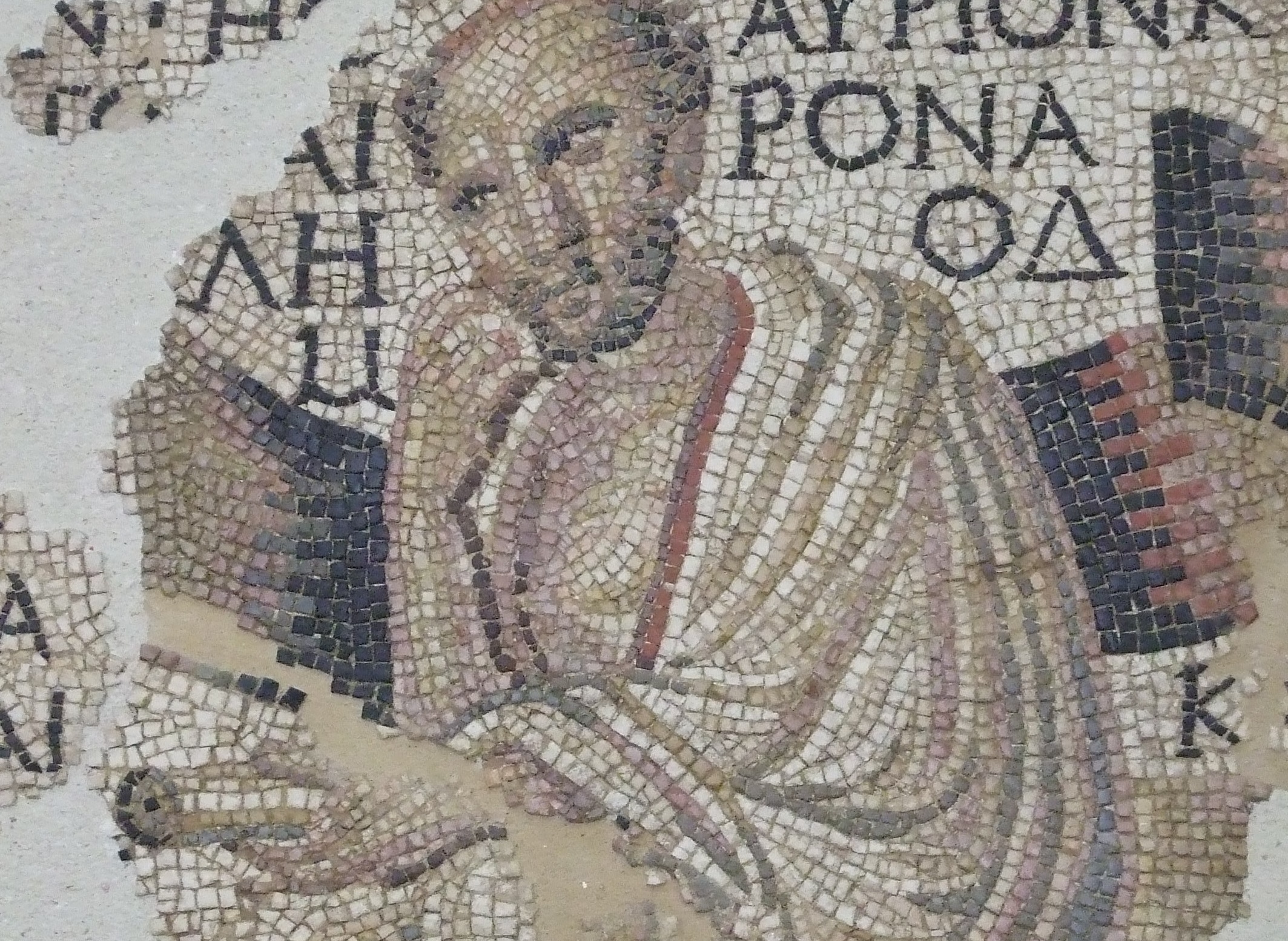 Mosaïque auteurs grecs détail  