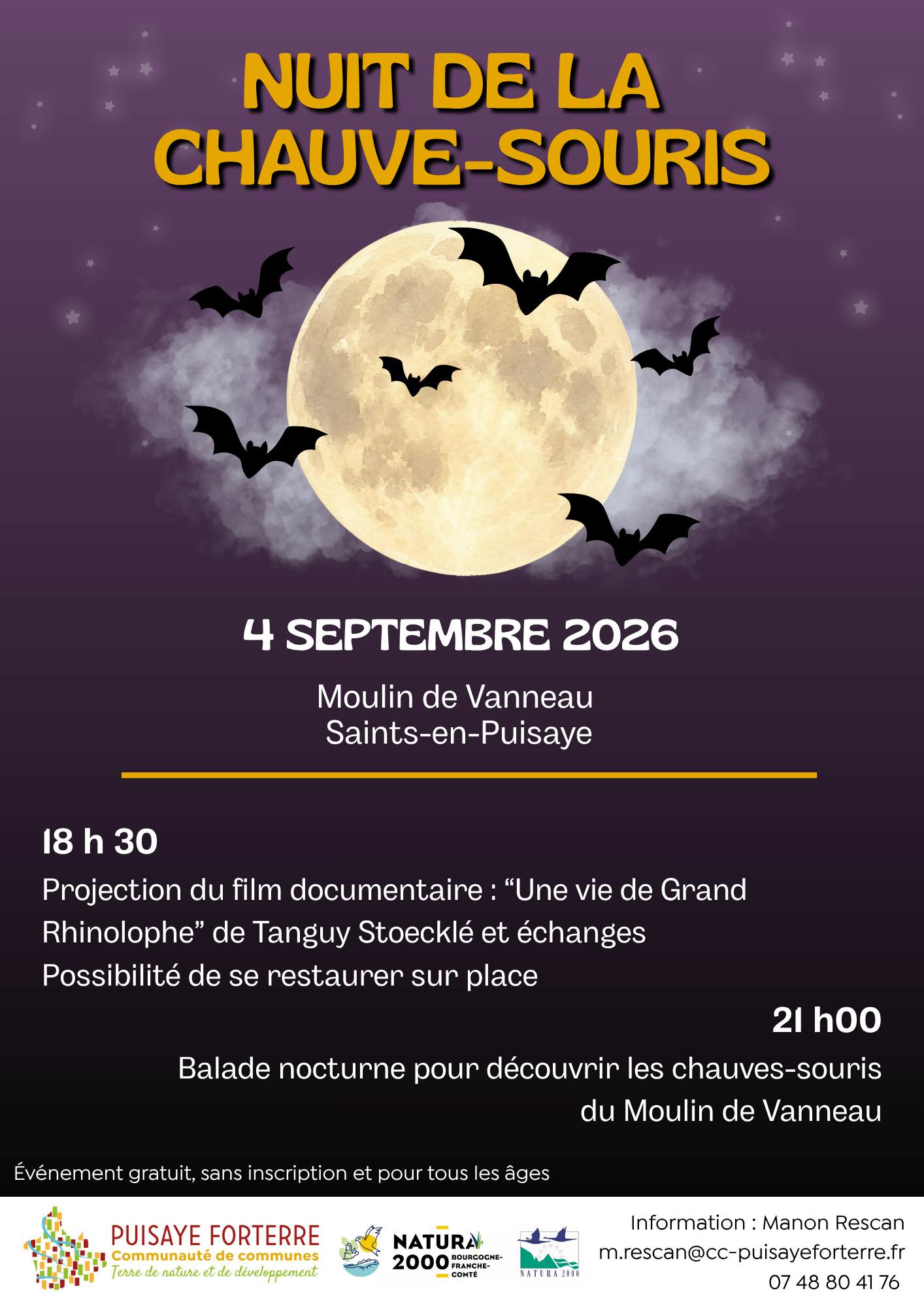 Nuit de la Chauve-souris au Moulin de Vanneau