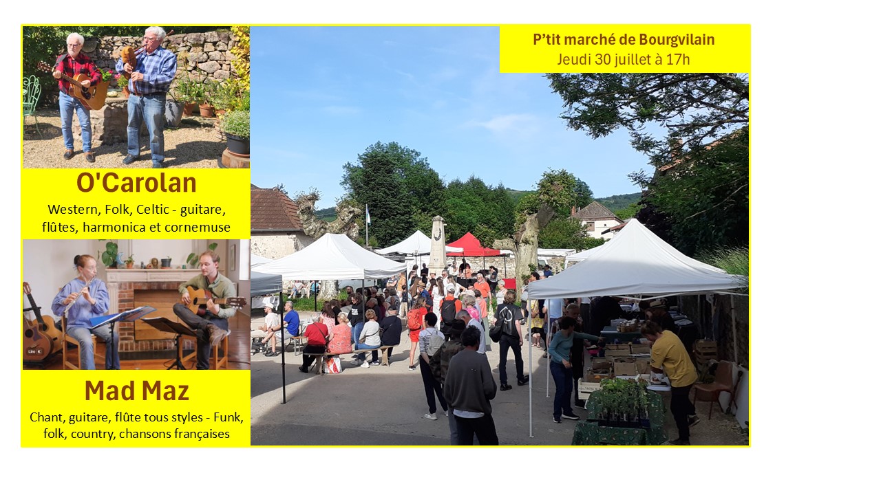 O’Carolan et Mad Maz en concert au P’tit Marché de Bourgvilain