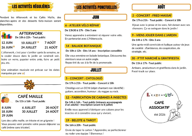 Petit marché et "Gratifiesta" au Café l'Extension