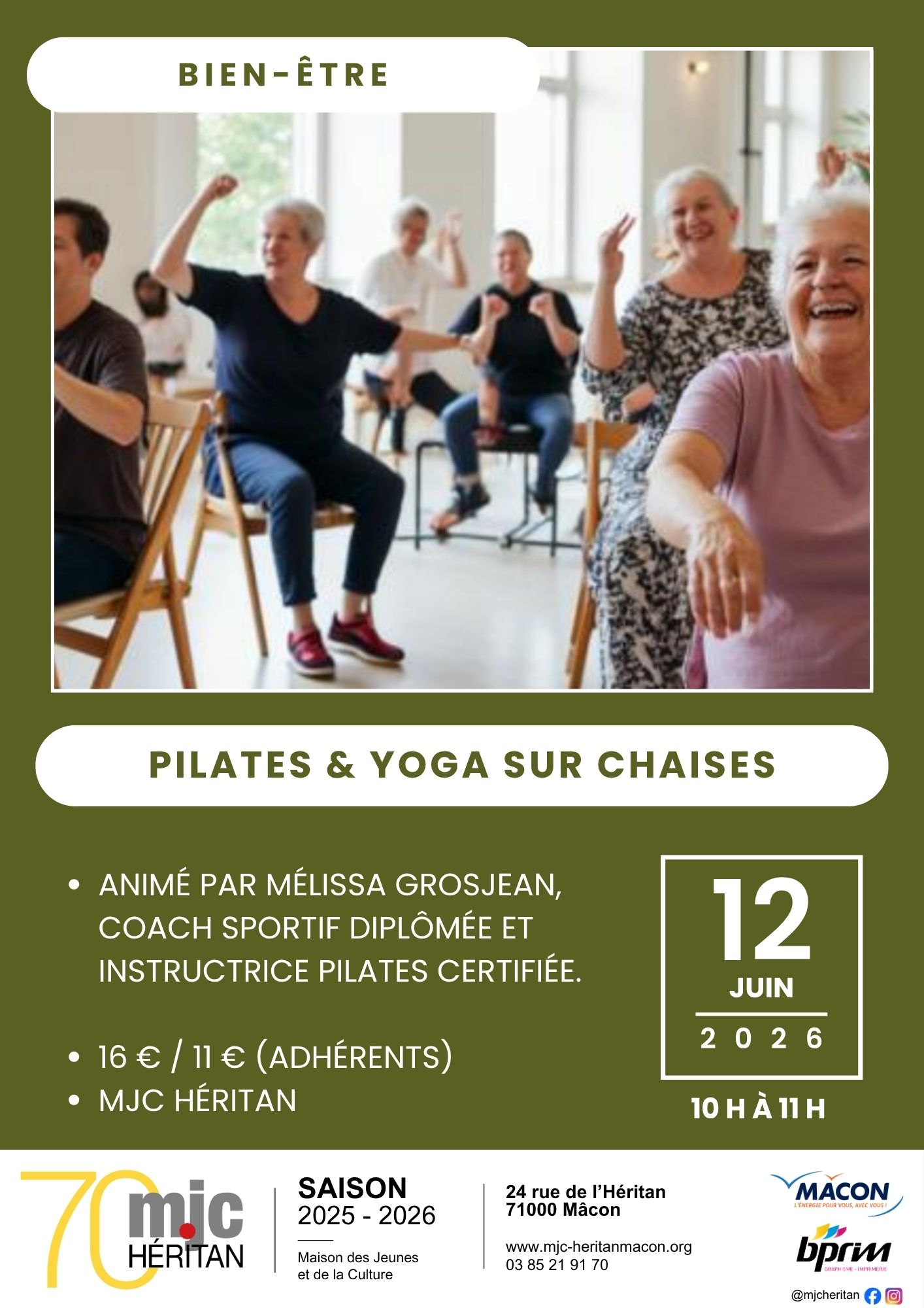 Pilates & Yoga sur chaises