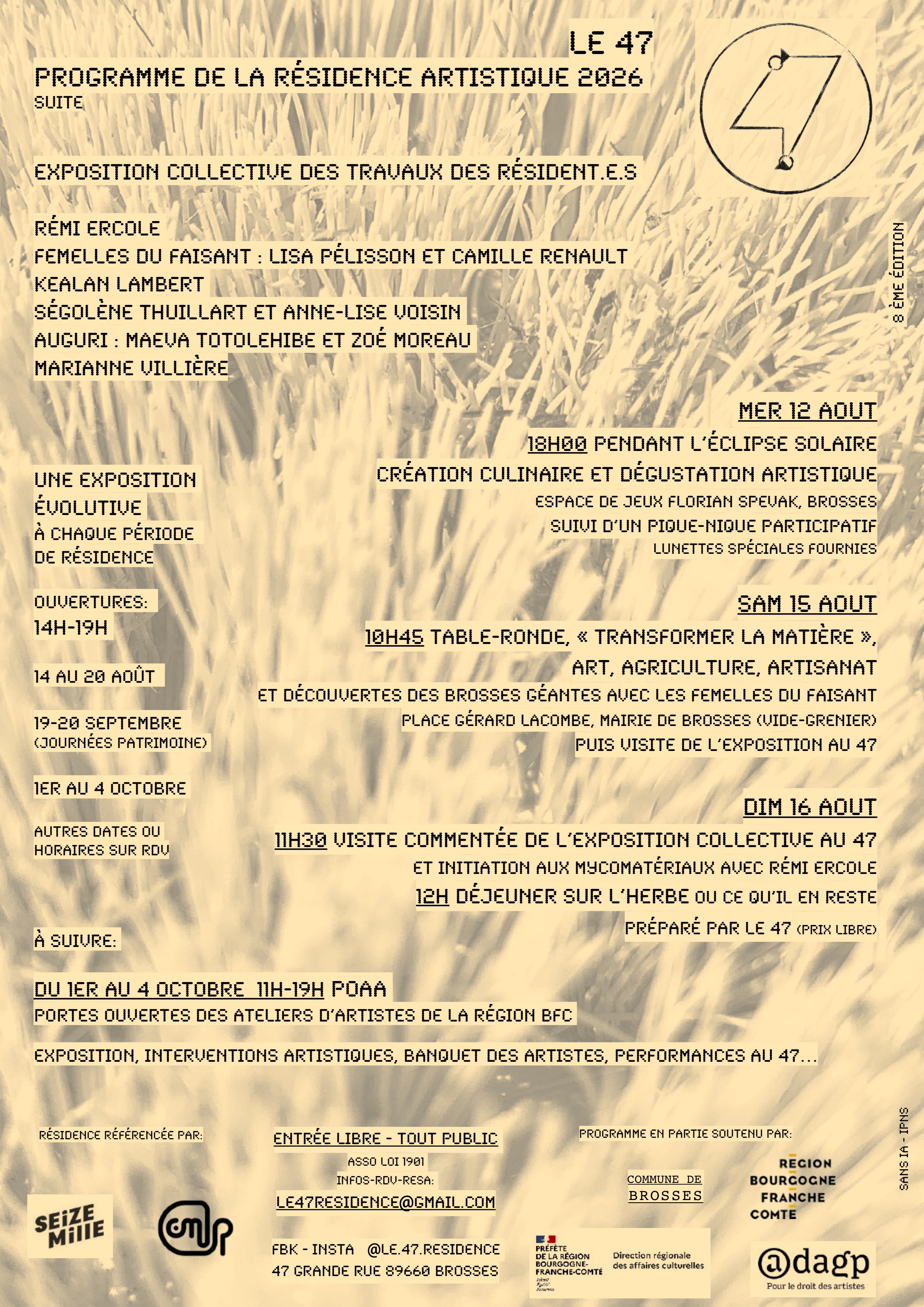 Programmation Artistique de la Résidence 47
