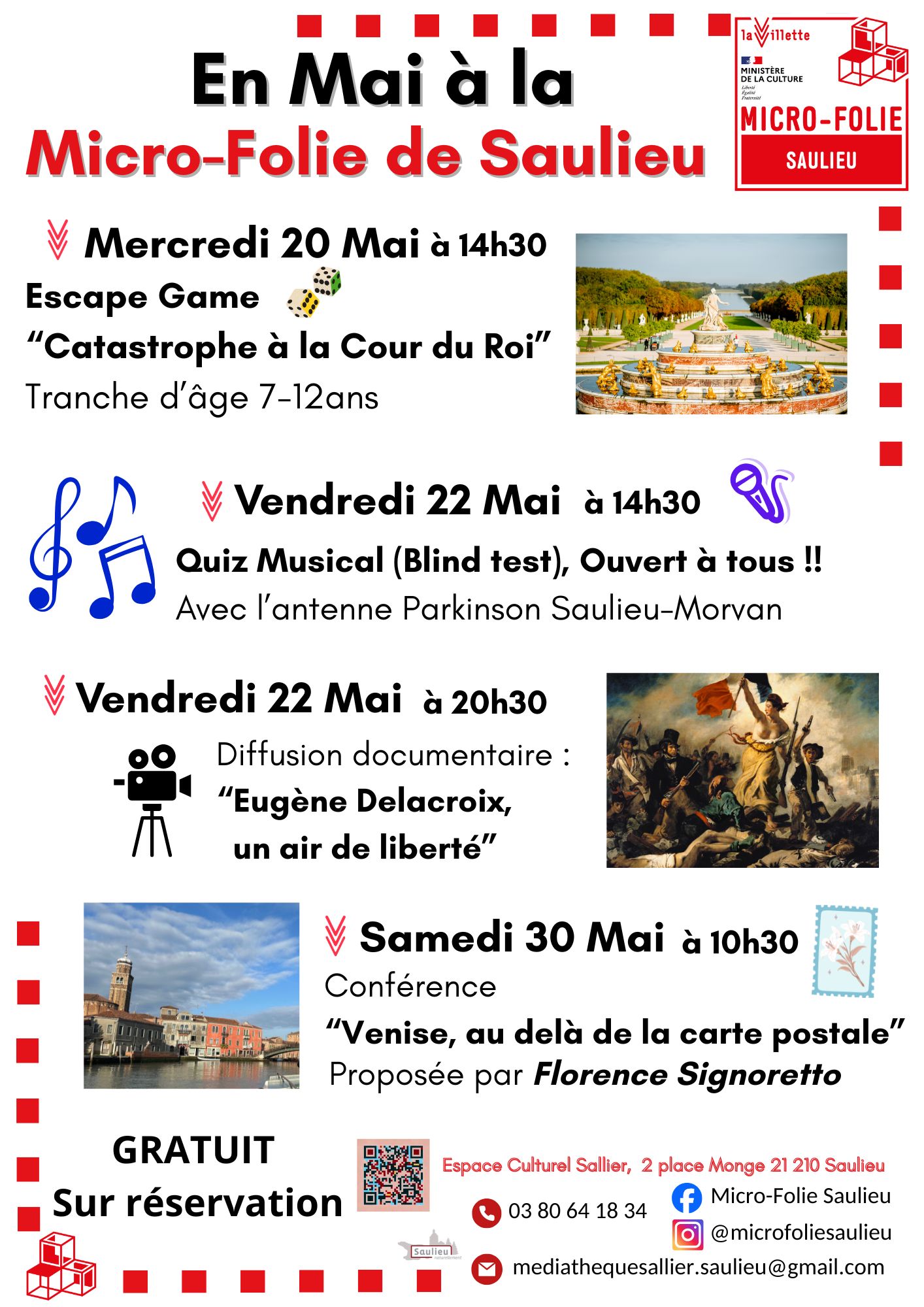 Programmation d'événements au mois de Mai à la Micro-Folie de Saulieu