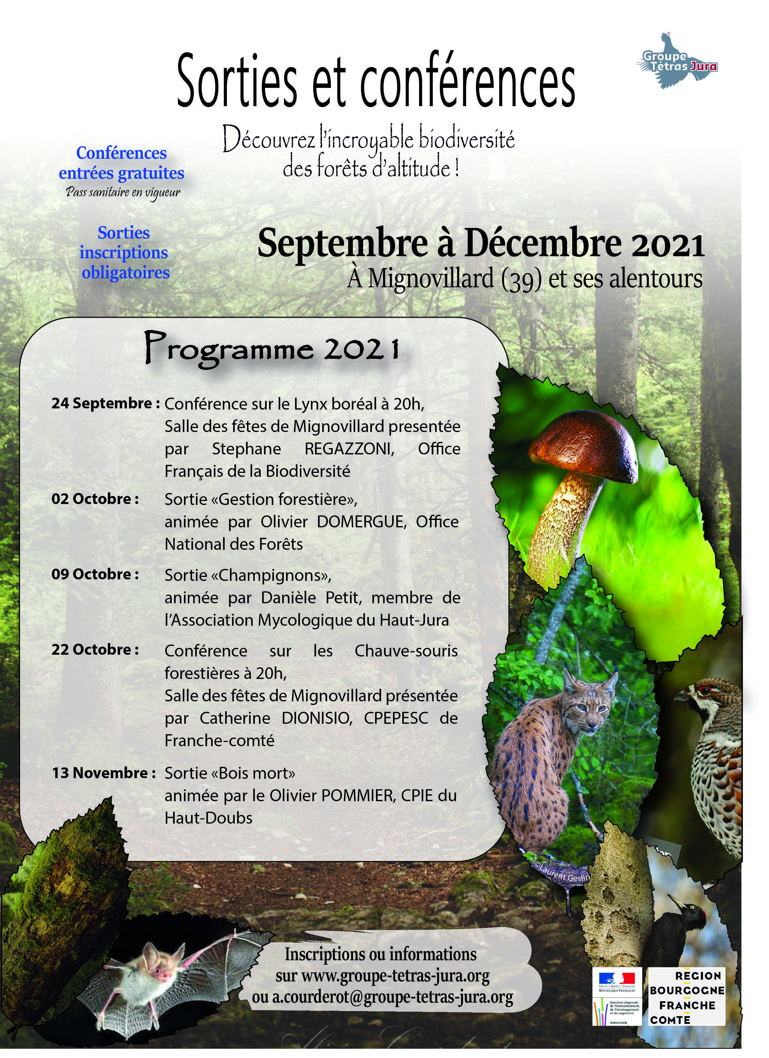 Programme sorties et conférences 2021