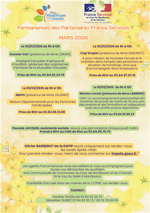 Permanences des Partenaires France Services 