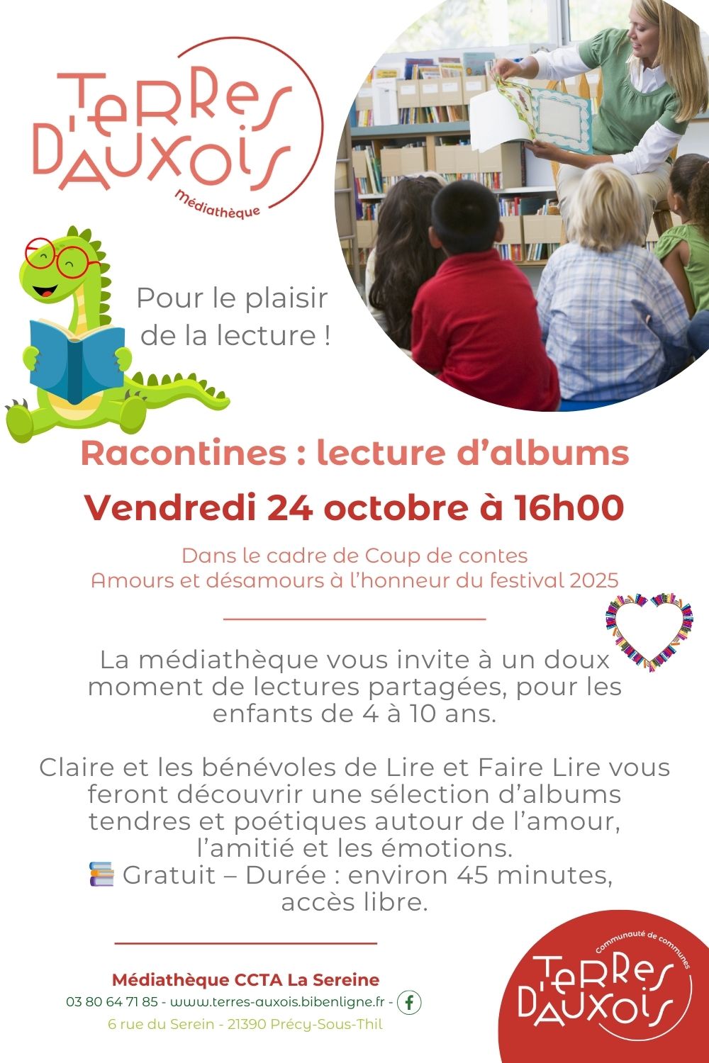 Médiathèque La Sereine affiches animations - Racontines_coupdecontes10/25