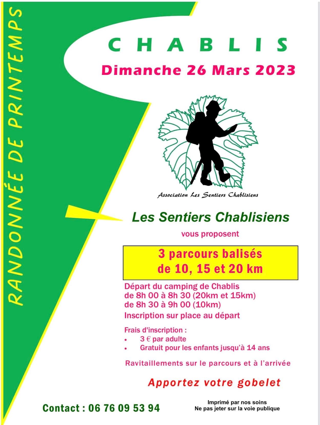 Rando de Printemps Chablis 26 mars