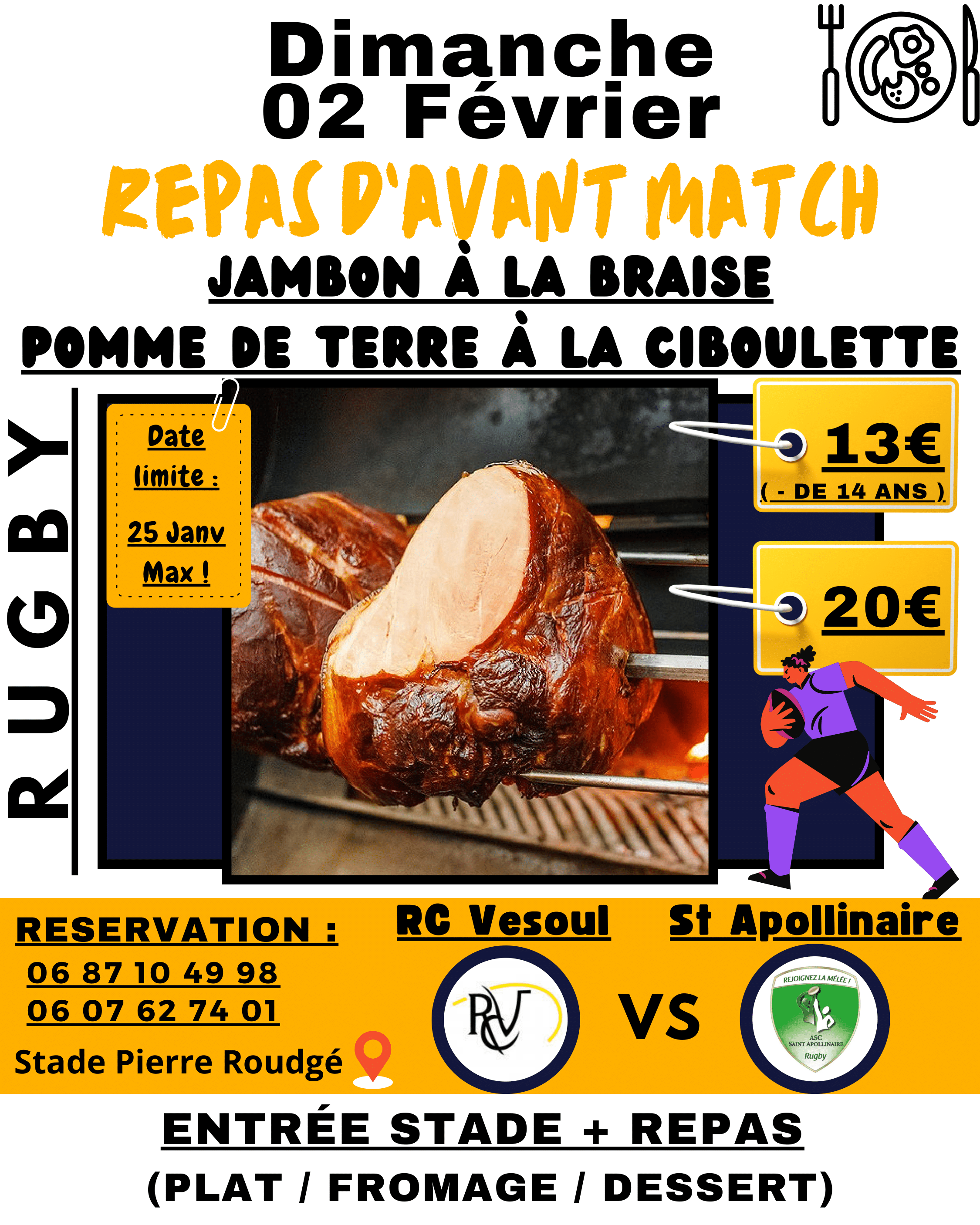 Repas d'avant Match 2 Février 2025-1
