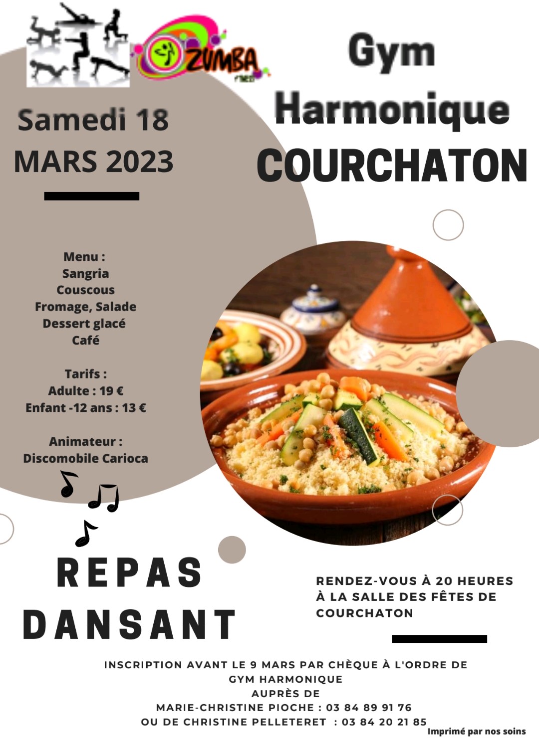 Repas gym harmonique COURCHATON 18 mars