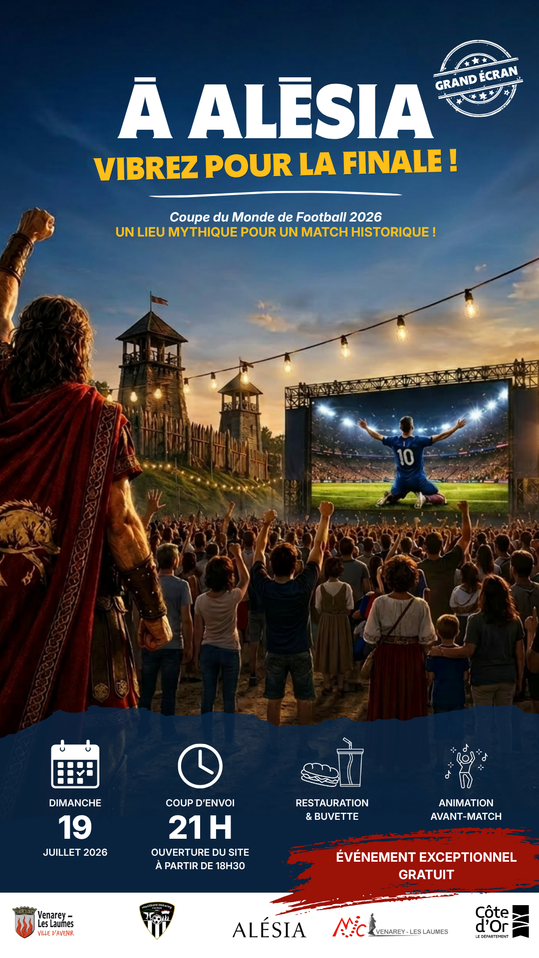 Retransmission de la finale sur grand écran en plein air