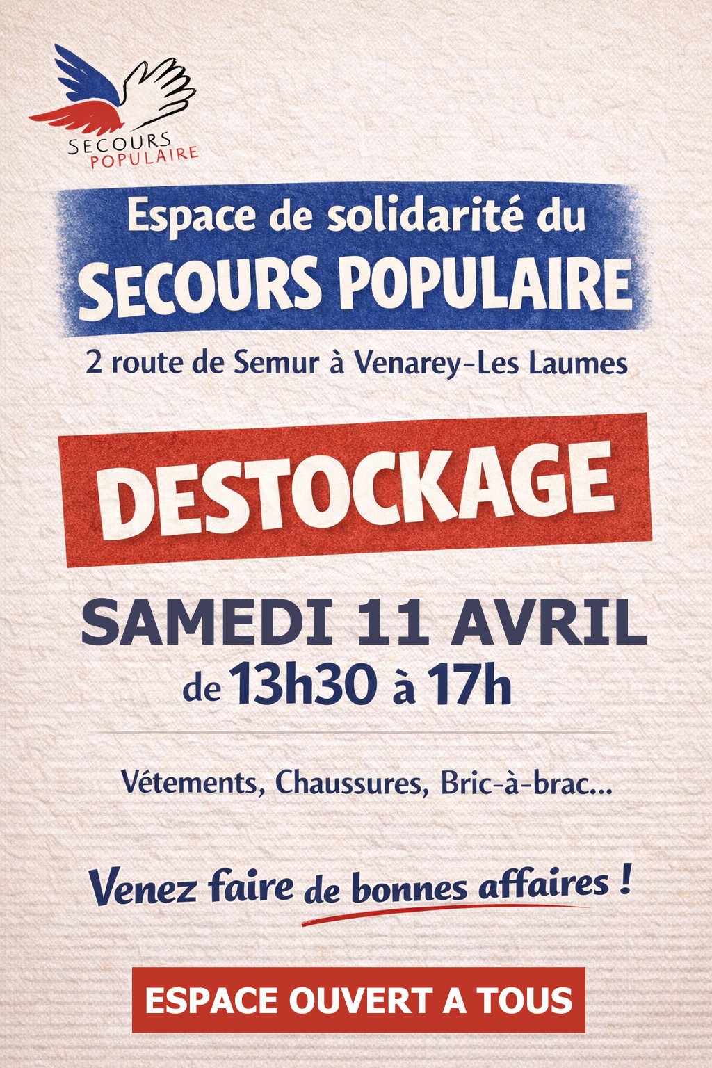 Déstockage du Secours Populaire