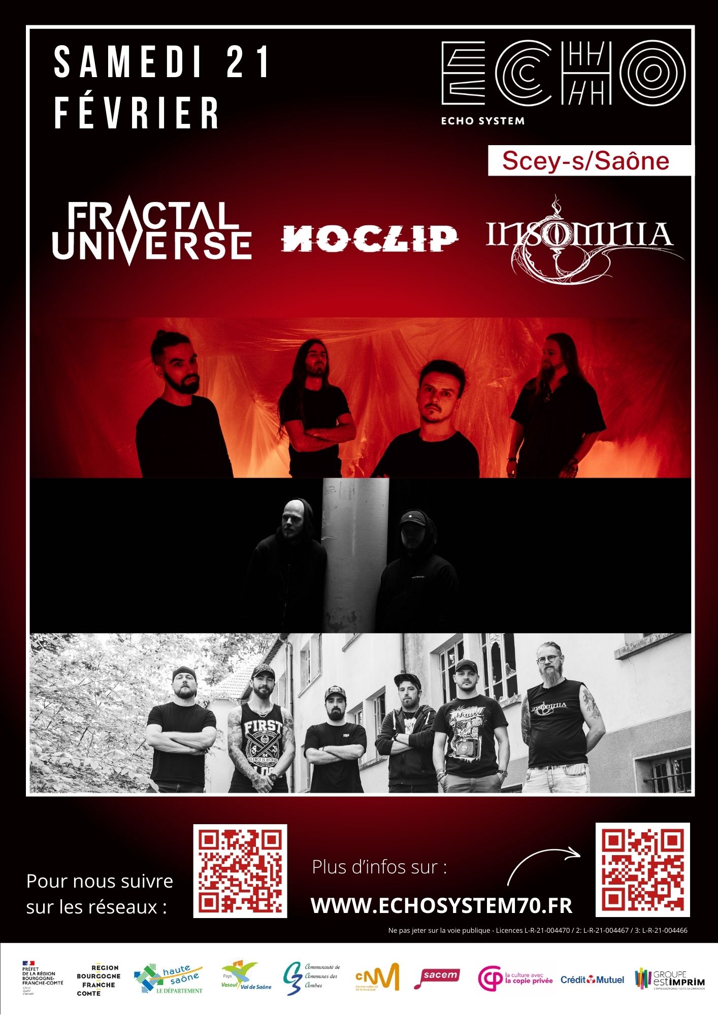 Soirée Metal : Fractal Universe + No Clip + Insomnia