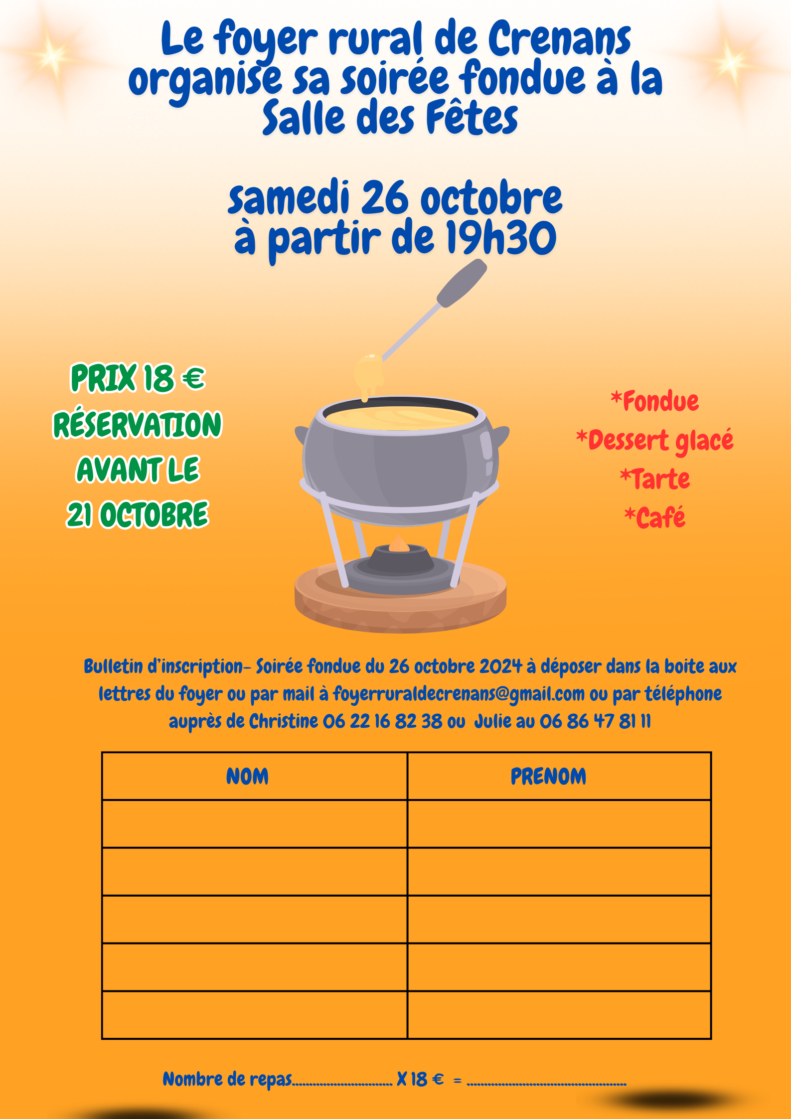 Soirée fondue 
