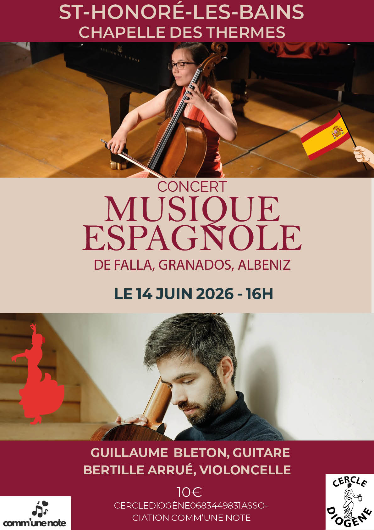 Concert : Musique espagnole pour violoncelle et guitare