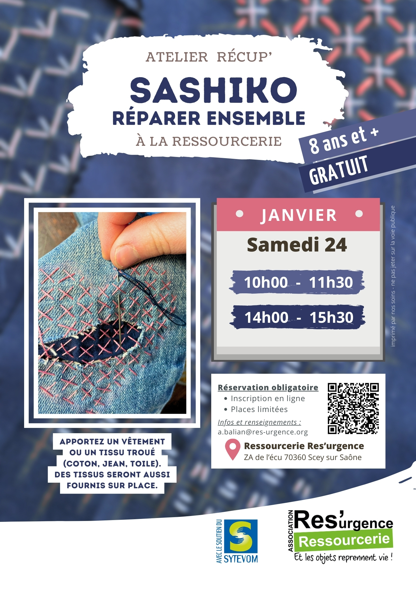 Atelier : Sashiko - réparer ensemble
