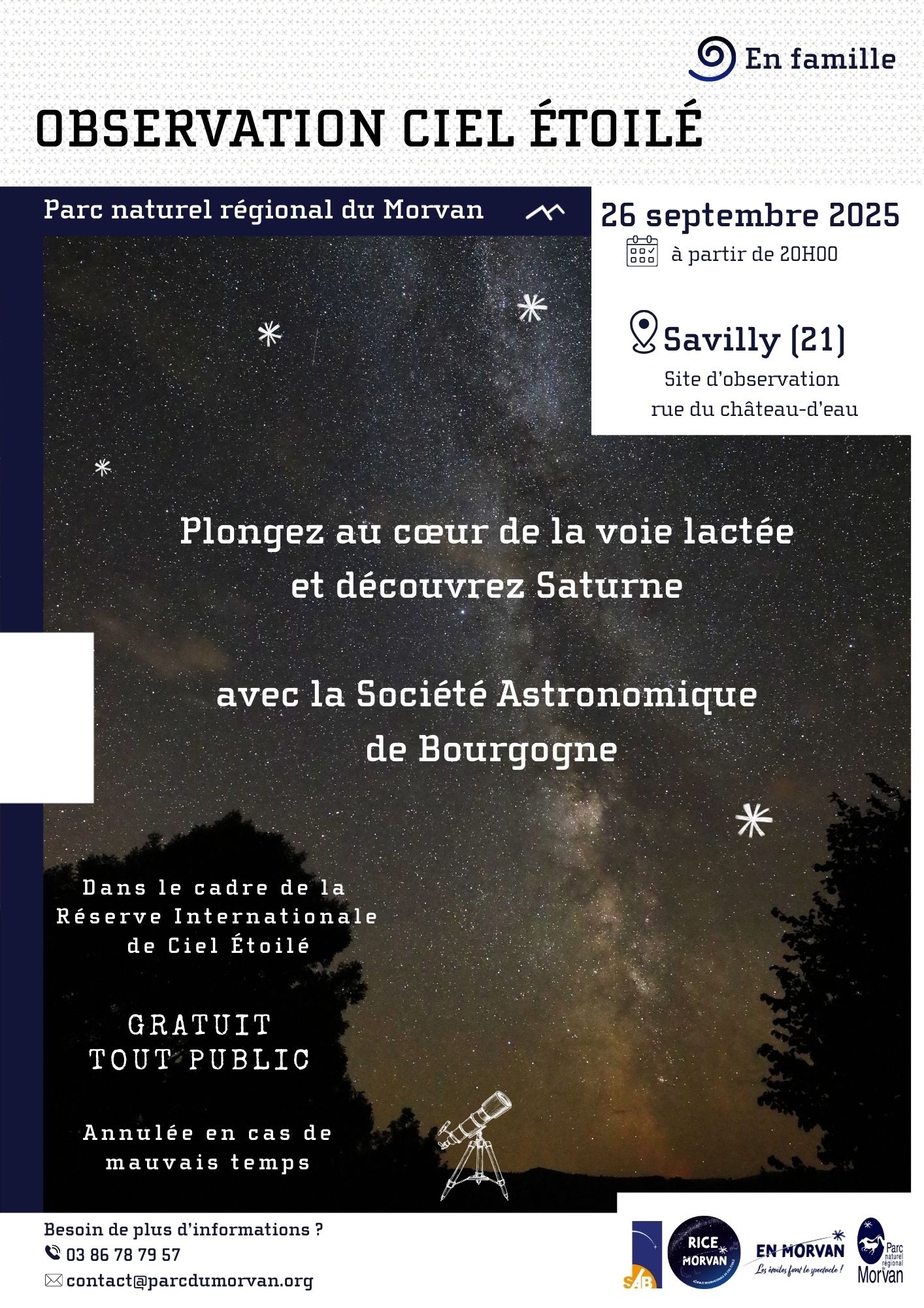 Observation du ciel étoilé au télescope, accompagnée par Éric Chariot, - Savilly