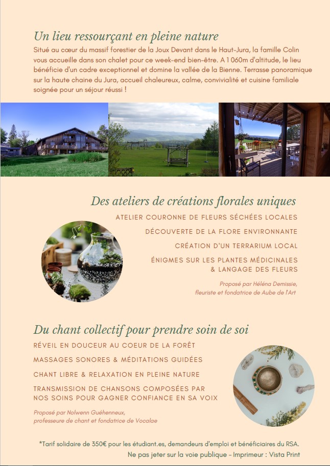 Séjour art floral et chant collectif 2023-2