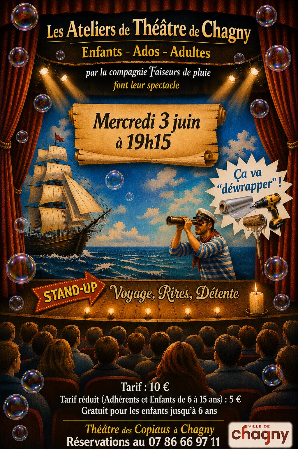 Spectacle des ateliers de théâtre de Chagny — visuel événement
