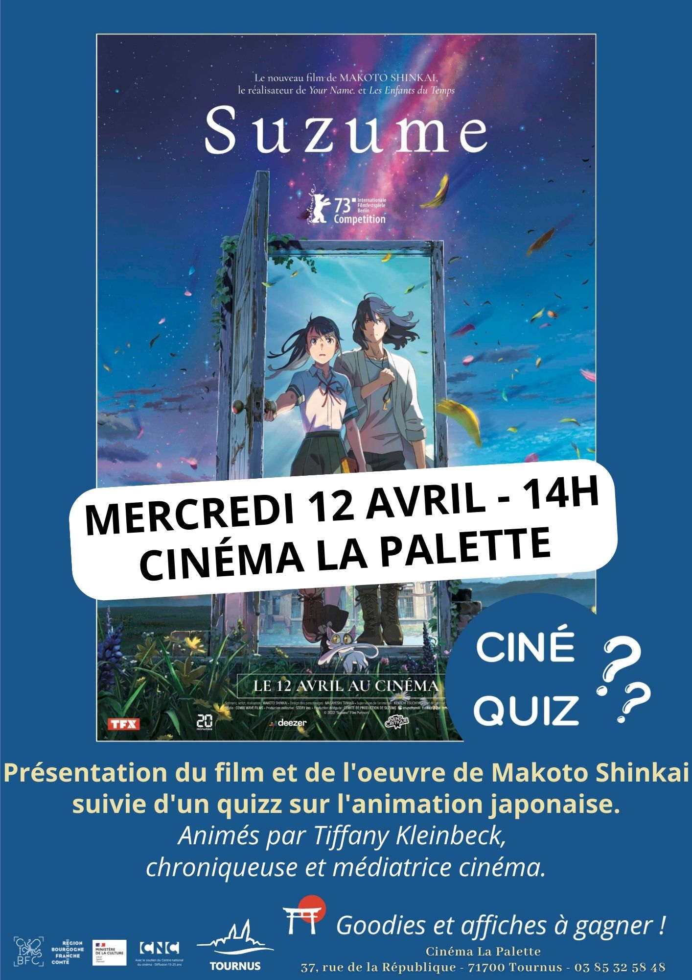 Suzume au cinéma 12 avril