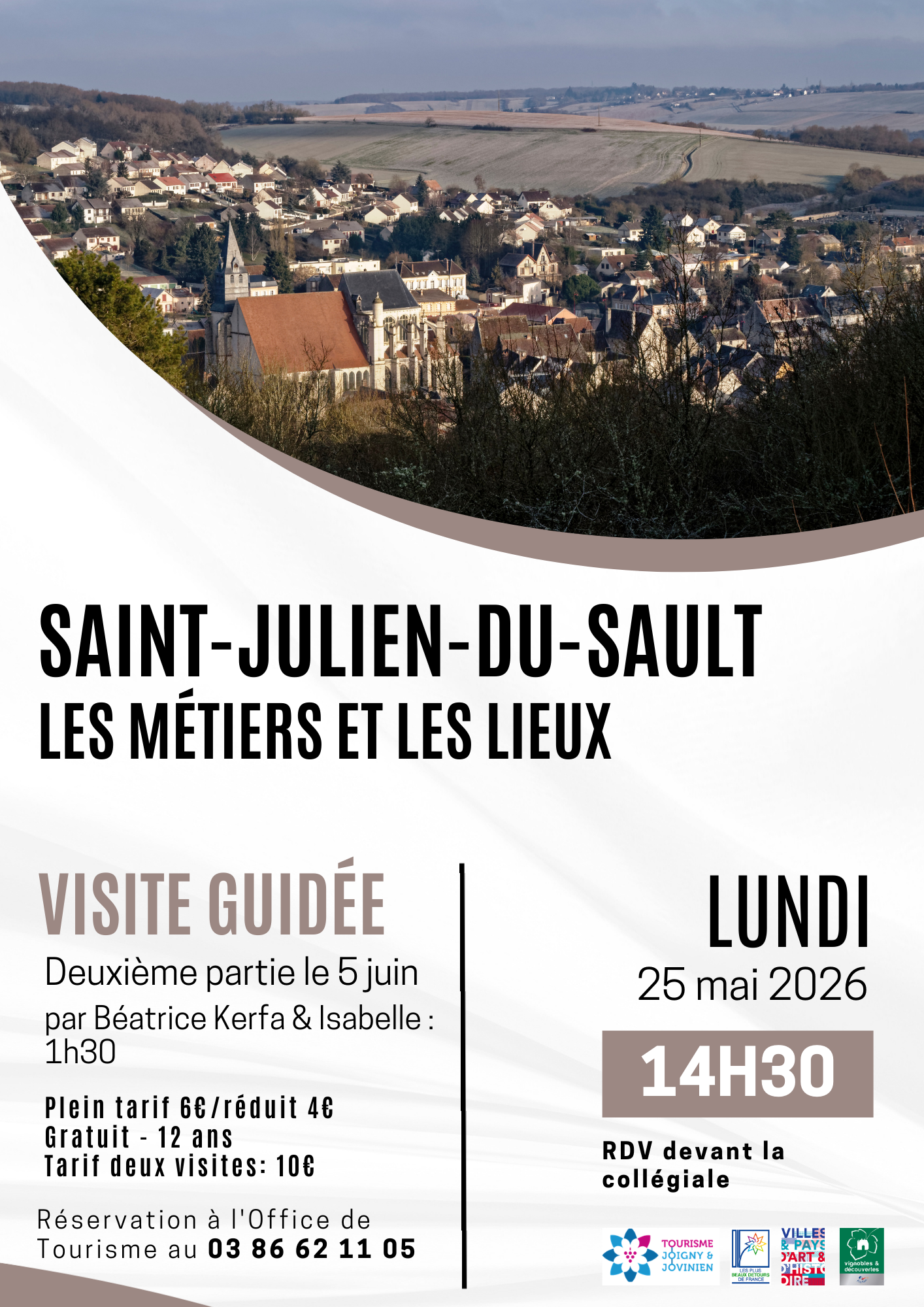 Visite guidée St-Julien-du-Sault printemps